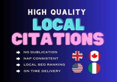 I will establish 120 dynamic local citations for business listings and local business