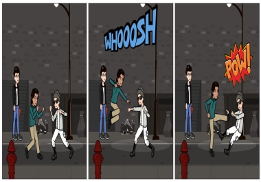 I write and design 5 fully colored comic strips for you