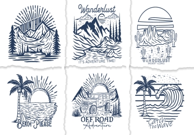 I will design vintage summer t shirt design for travelers