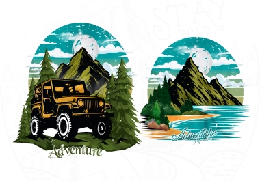 I will design outdoor graphic t shirt illustration