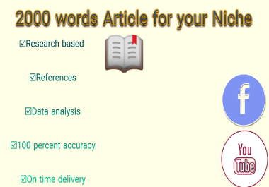 I will write an Article for your Blog and other social media platforms