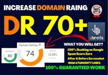 increase dr ahref domain rating upto 70+
