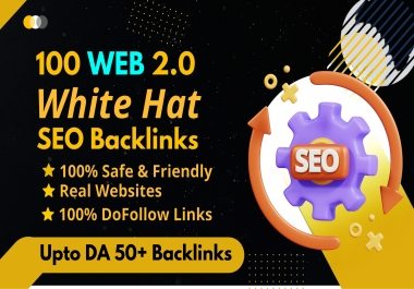 write and publish 100 web2.0 with Unique DA50+ Backlinks for SEO Rank higher
