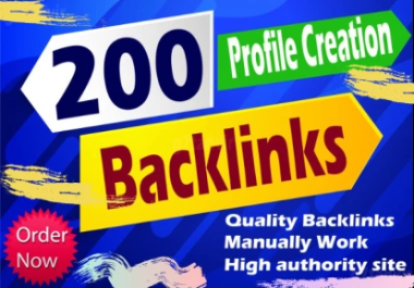 Manual High-Quality SEO Backlinks 200 Profile Backlinks from High Authority DA/DR 81+ Websites