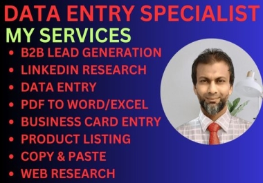 Expert Data Entry Specialist and Lead Generation Pro