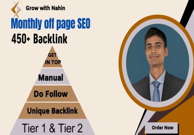 Monthly off page SEO service with 500 backlinks white hat dofollow