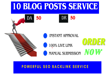 I will write and publish blog posts on high DA sites SEO backlinks