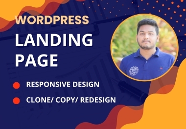I will design wordpress landing page,  business website using elementor pro