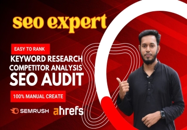 I will provide keyword research competitor analysis SEO audits