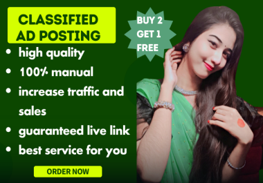 I will create 100 classified ad post on top classified ads posting sites