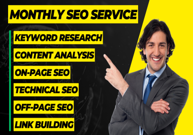 I will do monthly off page SEO service by white hat high da dofollow backlinks