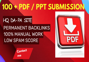 Get Top 100 PDF submission backlinks to high authority pdf sharing sites