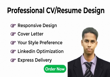Attractive CV or resume for you including cover letter and linkedin optimization