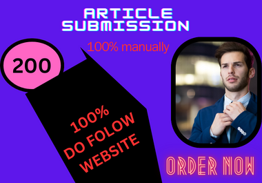 create 65 article submission backlinks on HQ domain.