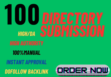 I will do 100 directory submission do follow backlinks on HQ domain