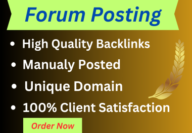 Forum Posting backlinks to 50 articles
