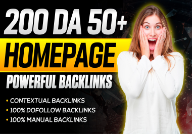 Build Powerfull 200 Homepage PBN Post DA 50 to 99 Dofollow Backlinks Top Gooogle ranking linkbuildin