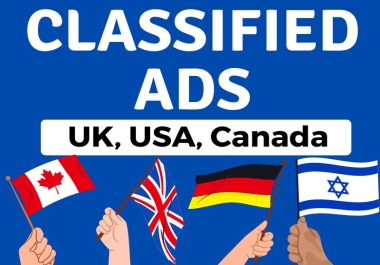 I Will manually submit 100 classified ads in the UK,  USA,  and Canada to top ads sites