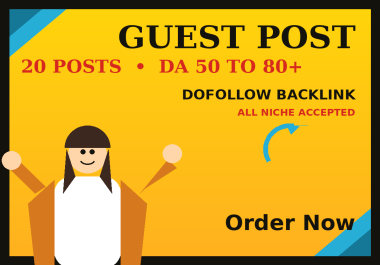 I will publish 20 guest posts on Medium,  LiveJournal,  WordPress,  Tumblr,  Blogger DA80+