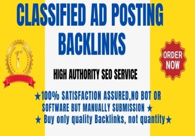 Provide 80 Top High Authority Classified ads Posting manually Dofollow Backlinks
