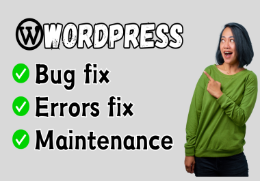 fix WordPress errors,  issues,  bugs and do maintenance on daily basis