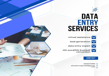 I will do data entry, lead generation, virtual assistant and copy paste