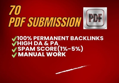 I will do manually 70 PDF submission and Mix Backlinks on high DA PA document sharing sites