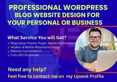 WordPress blog website design service for your Personal or business purposes
