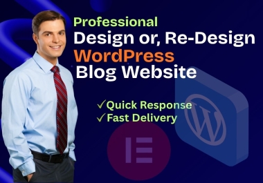 I will design and redesign SEO-friendly,  responsive WordPress blog websites using Elementor Pro