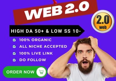 Get Organic & Powerful 220 Web 2.0 Backlinks With High Authority Do Follow Backlinks to Your Website