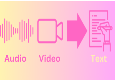 I will Transcribe Audio and video to Text within 24 hours
