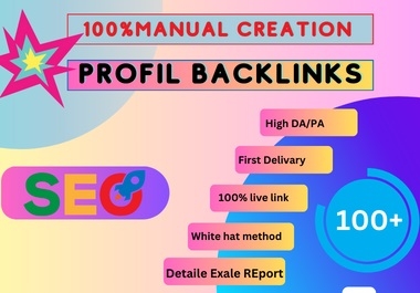 100 Profile Backlinks - boost google ranking with high authority SEO backlinks.