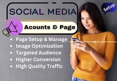 I will do Social business page creation,  business page setup,  cover design