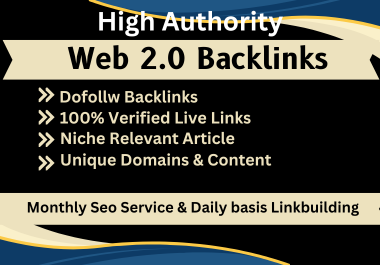 I Will create 50+ Contextual Web2.0 SEO Backlinks on High DA Website