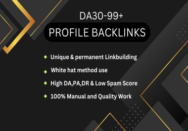 I will create SEO profile backlinks dofollow for your website