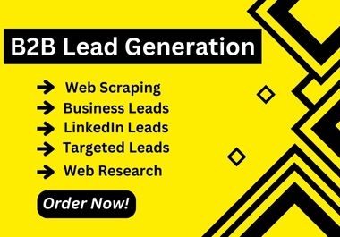 I will do targeted B2B lead generation,  web scraping,  LinkedIn leads,  business leads,  email list