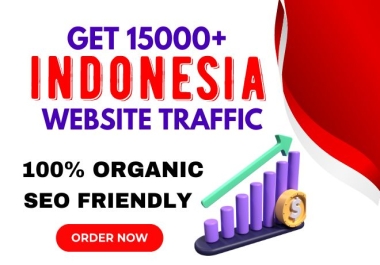 Get 15000+ indonesia website traffic,  daily 1000 to 1200 seo friendly indonesia web traffic