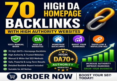 Build Manual 70 Backlinks With High DA70+ Using High Authority Websites