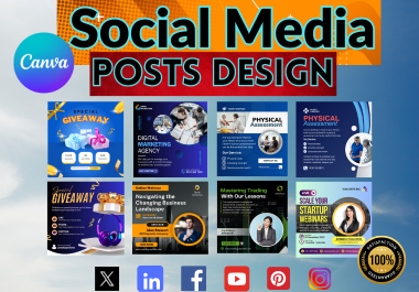 I will design Social media posts Instagram,  Facebook,  Linkedin,  and X