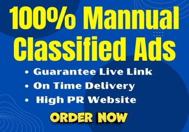 I will Manually Submit 100 Top classifide ads posts on high quality ads posting sites