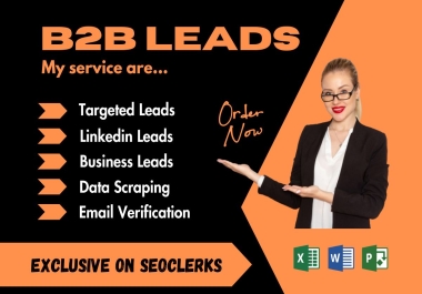 B2B lead generation active and valid email and web research.