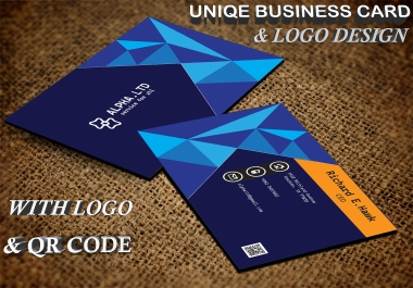 I Make Uniqe Current Logo Business Card Plan With QR Code