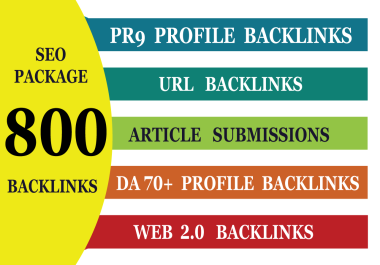 800 SEO Backlinks Package Web 2.0,  PR9 Profile Latest And Manually Done to Boost Google Ranking