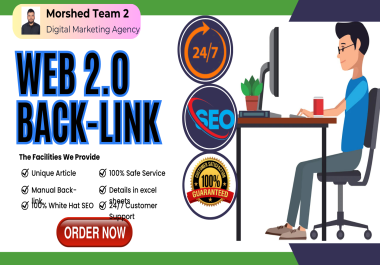 I will create 25 unique web 2.0 for your website on various high quality websites.