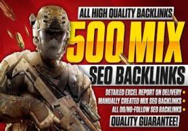 Get Powerful 500 Top Quality Mix SEO Backlinks DA 70 plus Do follow Backlinks