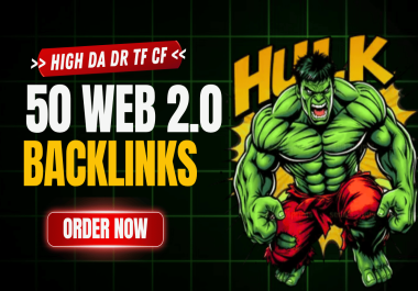 MANUALLY CREATED - 50 High DA PA TF CF WEB 2.0 Backlinks For Powerful SEO