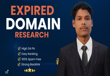 I will do expired domain research with high traffic DR 30