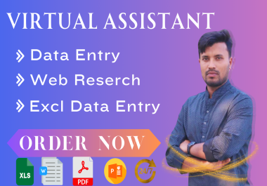 I will be your data entry operator and virtual assistant.