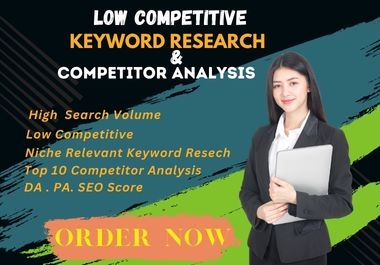 I will do SEO keyword research and competitor analysis and Optimize