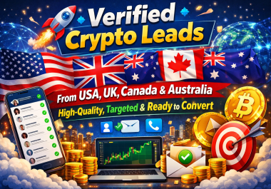 I Will Deliver You Verified Crypto Emails Leads From USA UK Canada and Australia